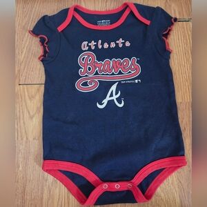 MLB Atlanta Braves Baby Bodysuit 18M Navy Red Cotton NWOT Baseball Infant